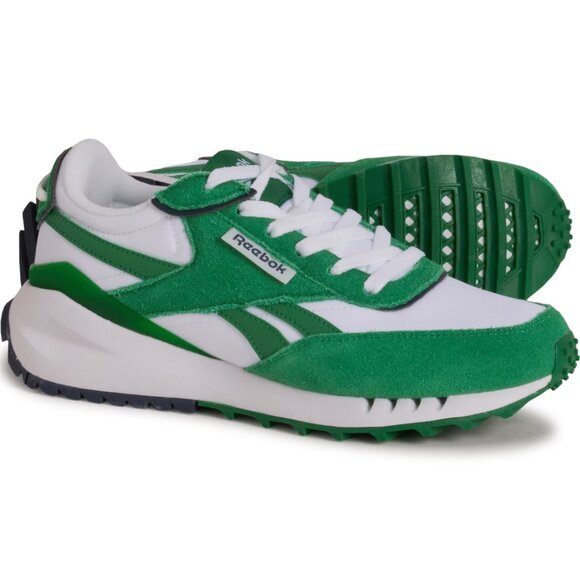 NEW REEBOK Suede Forte Racer Lifestyle Sneakers white/green for women 462tn - Picture 3 of 8